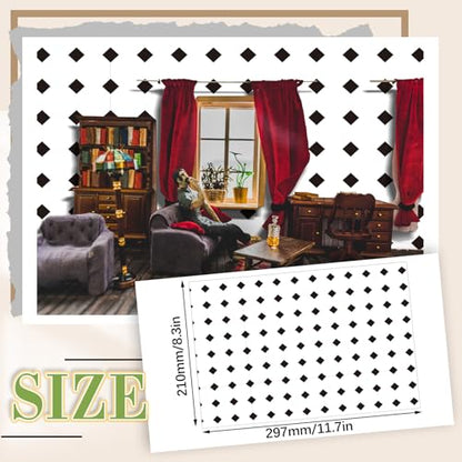 Flutesan 12 Pcs Miniature Dollhouse Wallpaper, Diamond Shape - style: Diamond Shape