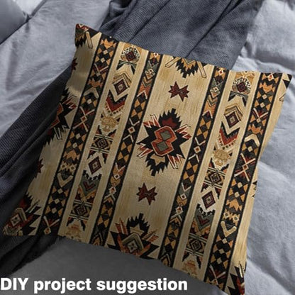 Feelyou 10 Yards Geometric Southwestern Tribal Native American Indian Design Soft Flannel Polyester Upholstery Fabric By The Yard - color: Multi410, size: 10 Yards