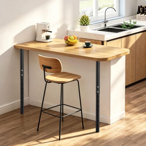 Jahof Adjustable Table Legs 22-36 inch (55-90 cm), Ø42/38 mm (4, Black) - color: Black