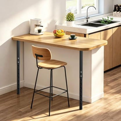 Jahof Adjustable Table Legs 22-36 inch (55-90 cm), Ø42/38 mm (4, Black) - color: Black