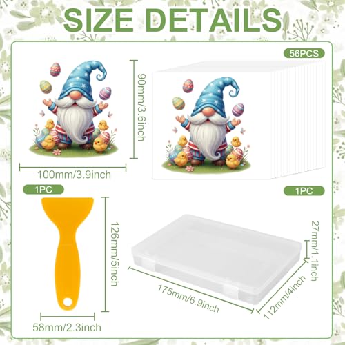 GLOBLELAND 56 Sheets Holiday Gnome Transfer Sticker for Crafts 3.9×3.6 inch - color: Gnomes