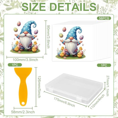 GLOBLELAND 56 Sheets Holiday Gnome Transfer Sticker for Crafts 3.9×3.6 inch - color: Gnomes