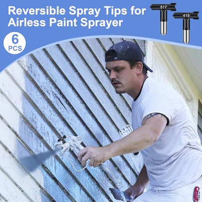 6 Reversible Spray Tips, Airless Paint Sprayer Tip Nozzle 211 313 41