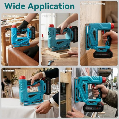 Battery-Powered 3-in-1 Brushless Nailer and Stapler - color: Blue-10