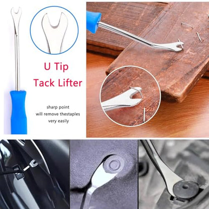 Upholstery Staple Remover Tack Puller Nail Remover Tool Set Nail Puller Plier, Staple Puller, Tack Lifter, Fastener Remover, for Furniture Floor Wall Wooden Case Car Photo Frame (5 pcs)