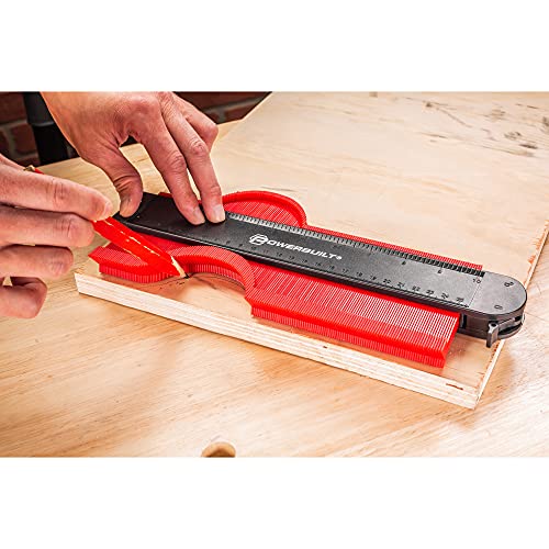 Powerbuilt 2 Piece Contour Gauge Set – 5 Inch & 10 Inch Profile Duplicator With SAE/Metric Scales – Shape Copy Tool for Tile, Flooring, Woodworking – 240353