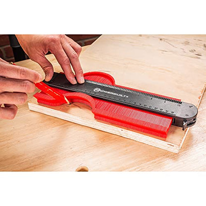 Powerbuilt 2 Piece Contour Gauge Set – 5 Inch & 10 Inch Profile Duplicator With SAE/Metric Scales – Shape Copy Tool for Tile, Flooring, Woodworking – 240353