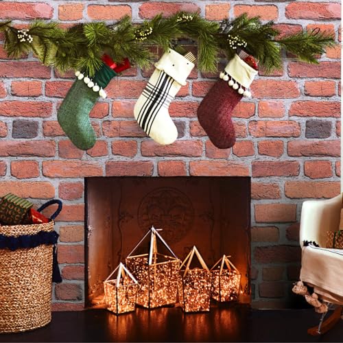 Abyssaly Red Brick Wrapping Paper Contact Paper Peel and Stick Wallpaper - color: Light Red, size: 17.7" x 118"