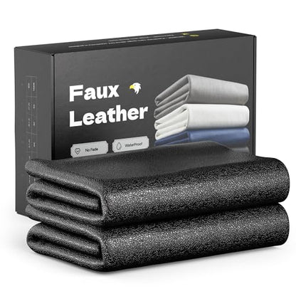 Marine Vinyl Fabric Faux Leather Upholstery, 1mm Thick, Waterproof & UV Resistant, Cotton Backing, Boat, Automotive, Crafting & Outdoor Pleather – 36" x54" (1 YD), Black - color: Black, size: 1YD(36"x54")-Folded