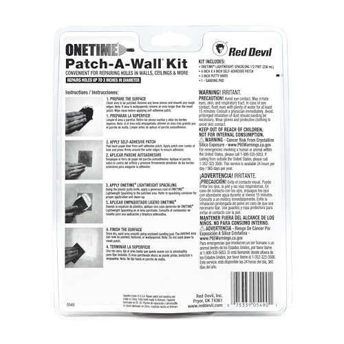 Red Devil 0549 ONETIME Lightweight Spackling Patch-A-Wall Kit, 1/2 Pint, Made in USA - size: Pack of 6, style: Kit
