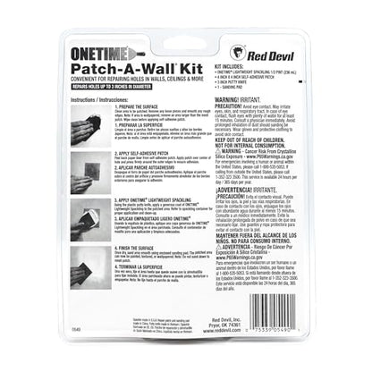 Red Devil 0549 ONETIME Lightweight Spackling Patch-A-Wall Kit, 1/2 Pint, Made in USA - size: Pack of 6, style: Kit