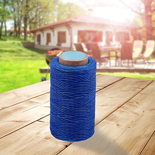 284Yards Waxed Thread for Leather, 0.8mm Waxed Linen Thread, Wax String - color: Blue
