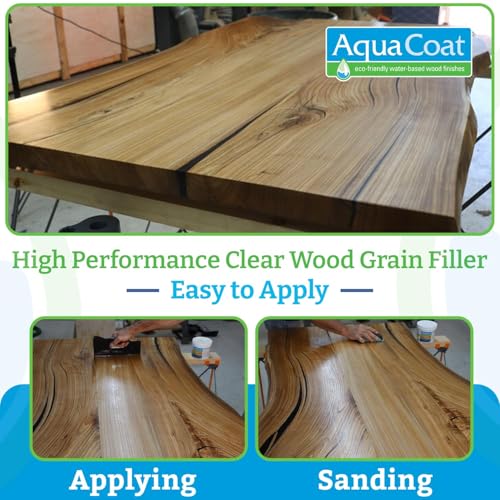 Aqua Coat Water Based High Performance Clear Wood Grain Filler Gel, Great for Home Improvement and DIY Woodworking Professionals, Low Odor, Fast Drying and Stainable (8 oz) - size: 8 oz