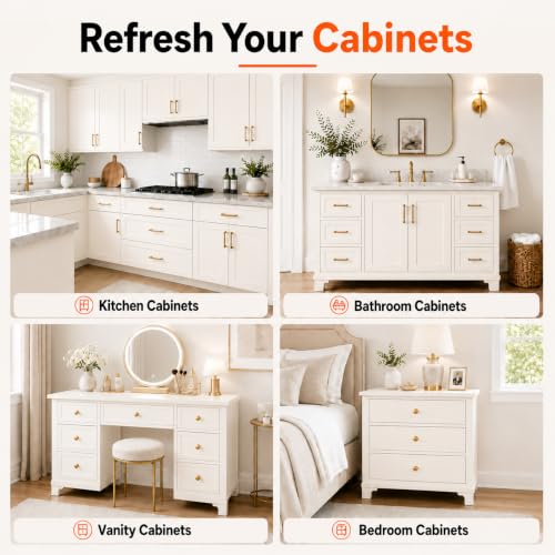 DWIL Cabinet Paint, Water Based Kitchen Cabinet Paint, Furniture Paint, Wood Paint, Low Odor, Fast Drying, Semi-Gloss, 16oz Vanilla White - color: Vanilla White, size: 16 Fl Oz (Pack of 1)