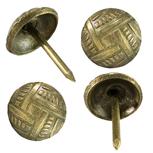 Decotacks® Woven Upholstery Nails/Tacks, 7/16" - 100 Pcs [Antique Brass Finish] DX5511AB