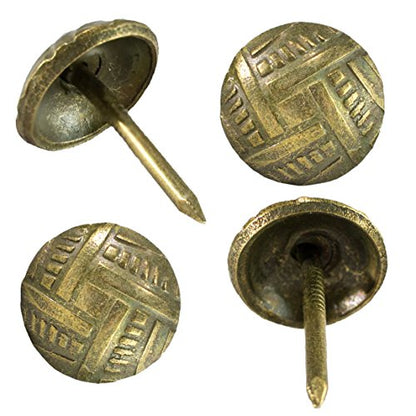 Decotacks® Woven Upholstery Nails/Tacks, 7/16" - 100 Pcs [Antique Brass Finish] DX5511AB