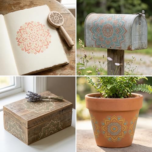 16 Pcs Mandala Stencils for Painting, Floral Geometry for Canvas 6 Inch - color: Mandala