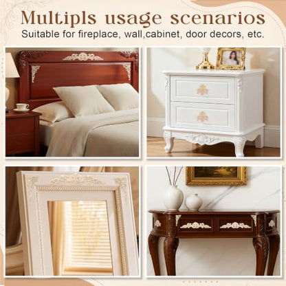 Croblissful 8 Pcs Wood Appliques and Onlays, Rustic Style, Large Size - size: Large Size, style: Rustic Style