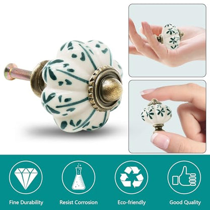 12pcs Ivory Pumpkin Knobs, Leaf Pattern Cabinet Knobs - color: Leaf, size: 12 Pieces