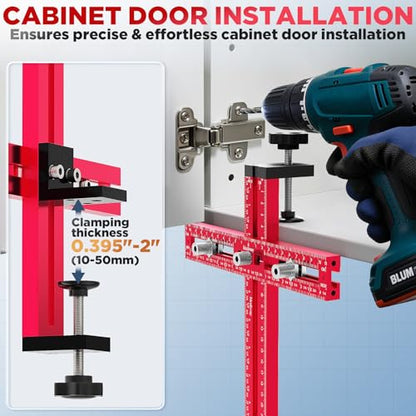 Cabinet Hardware Jig – Adjustable Drill Guide Template for Knobs & Handles | Precision Hole Locator for DIY Cabinet Installation (Fits 2.5" to 5" Spacing) - size: Medium