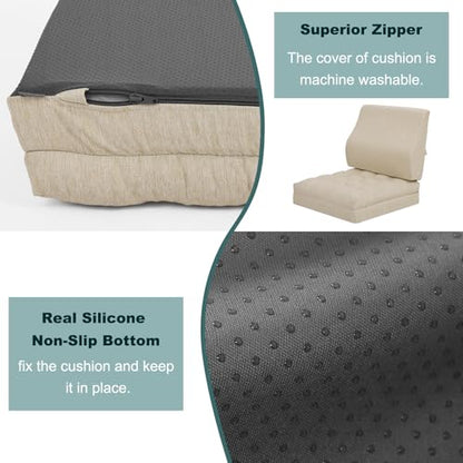 baibu Memory Foam Recliner Cushion with Lumbar Pillow, 20 x 20 x 5 in,Beige - color: Beige (Recliner Chair), size: 20x20x5 Inch (Pack of 1)