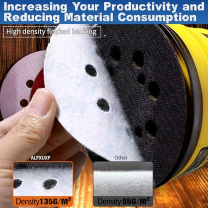 100Pcs Sanding Discs 5 Inch 8 Hole 800-Grit Hook and Loop Sandpaper Pads Orbital Sander Sandpaper Gold Sanding Disc for Woodworking Hardwood Automotive Finishing Discs-ALPXUXP - style: Aluminum Oxide