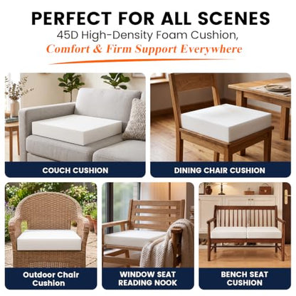 6" X 24" x 24" High Density Upholstery Foam Couch Cushion Replacement - size: 6" x 24" x 24" (1 Pack)