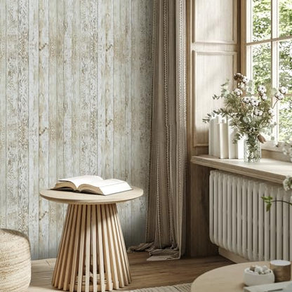 Shiplap Peel and Stick Wallpaper Contact Paper for Bulletin Board Classroom - color: Wood, size: 11.8" x 394"