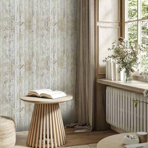 Shiplap Peel and Stick Wallpaper Contact Paper for Bulletin Board Classroom - color: Wood, size: 17.7" x 511"