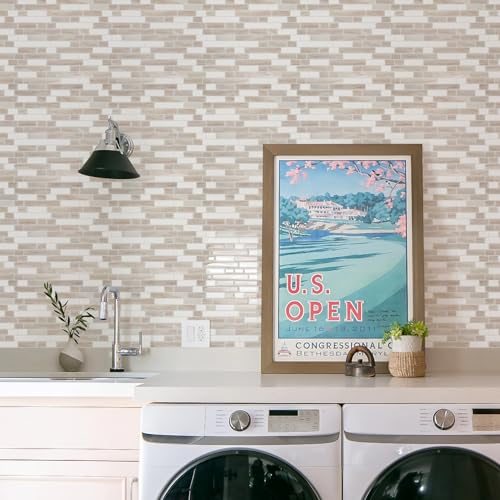 STICKGOO Thicker Peel and Stick Backsplash Tile for Kitchen and Bathroom - color: Eurasian Mocha Stone