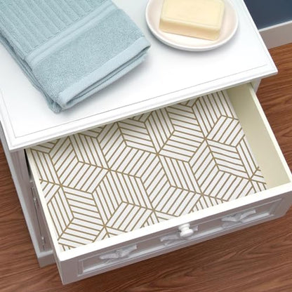 WENMER 17.71 Inch x 708 Inch Geometric Hexagon Peel and Stick Wallpaper - Removable Self Adhesive Vinyl Film Roll for Home Use - color: Geometric Hexagon, size: 17.7" x 708"