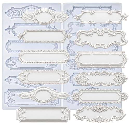 Baroque Style Silicone Molds 2-Count Plaque and Object Labels for Crafts - color: Plaque and Object Labels