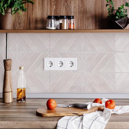 STICKGOO Herringbone Peel and Stick Backsplash, Smoky Pink, 10 Sheets - color: Smoky Pink, size: Pack of 10