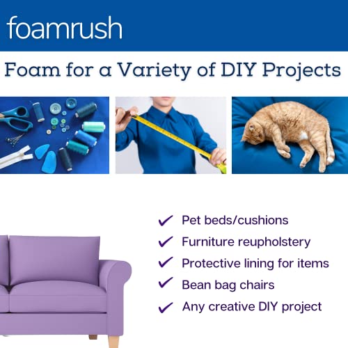 FoamRush 8" x 26" x 32" Charcoal High Density Upholstery Foam Cushion (Upholstery Sheet, Foam Padding, Seat Replacement, Chair Cushion Replacement, Square Foam, Wheelchair Seat Cushion) Made in USA - color: Charcoal Foam, size: 8" x 26" x 32"