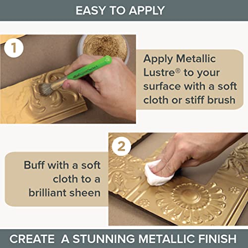 DecoArt ML02C-28 Metallic Lustre Wax, 1-Ounce, Gold Rush - color: Gold Rush, size: 1 Fl Oz (Pack of 1)