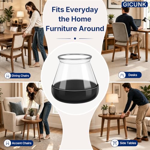 GICUNK 28 Pcs Chair Leg Floor Protectors for Carpet Round Clear - size: Round S