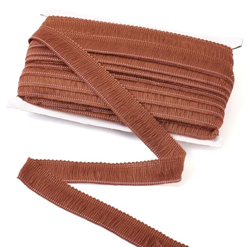 Beadthoven 27 Yards 1 Inch Fringe Tassel Ribbon - Polyester Lace Trim for Sewing Clothing, Cushions, Pillow, Curtain, Home Decorations, DIY Crafts - Chocolate - color: Chocolate, size: 1 Inch (25mm)