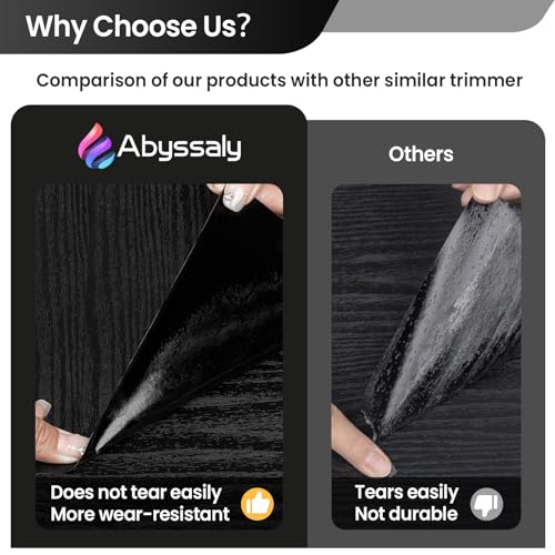 Abyssaly Black Wood Contact Paper Peel and Stick Wallpaper for Cabinets - color: Black, size: 35.6" x 118"