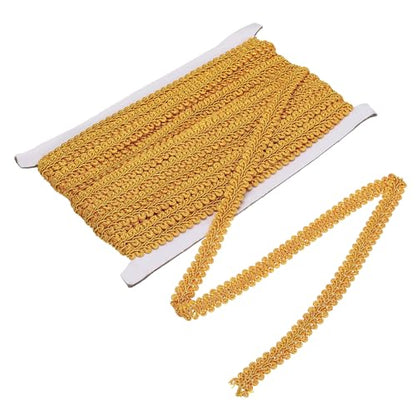 MECCANIXITY Gimp Braid Trim 1/2" x 14 Yards Polyester, Gold - color: Gold