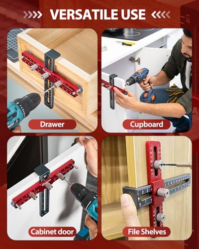 Saker Cabinet Hardware Jig, Cabinet Handle Doweling Template Tool - size: 6.5" Jig Saw