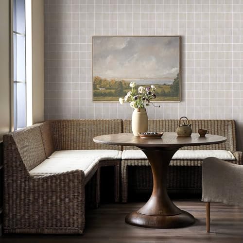 Commomy Matte 3D Peel and Stick Backsplash for Kitchen,10 Pcs 11.8"x11.8" - color: Textured Beige Gradient