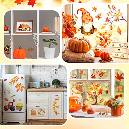 SATINIOR 16 Sheet Fall Autumn Rub on Transfer Sticker for Craft - style: Maple Leaf
