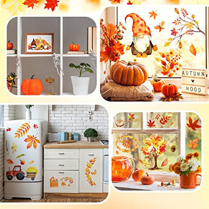 SATINIOR 16 Sheet Fall Autumn Rub on Transfer Sticker for Craft - style: Maple Leaf