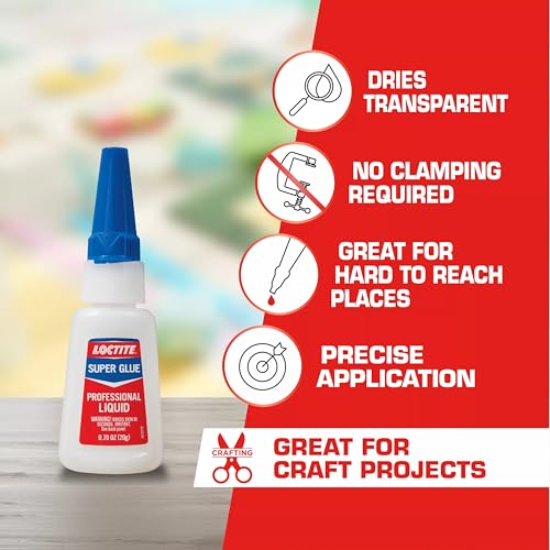 Loctite Super Glue Liquid Professional, 20g Bottle (Pack of 12) Heavy‑Duty Instant Adhesive for Plastic, Wood & Metal, Clear Superglue with Precision Nozzle, Quick‑Dry Formula - size: 12 Pack