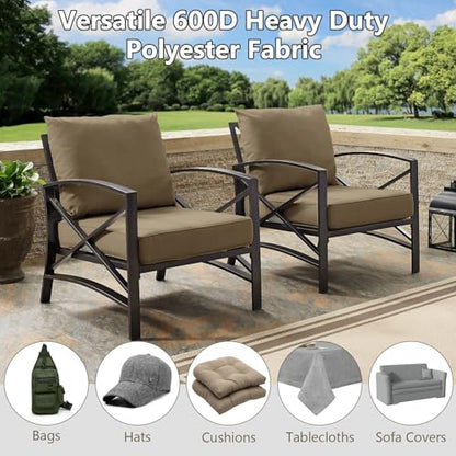 Waterproof Canvas Fabric by The Yard 600D Upholstery Fabric 58x108in Coffee - color: Coffee, size: Pre Cut 3 Yard