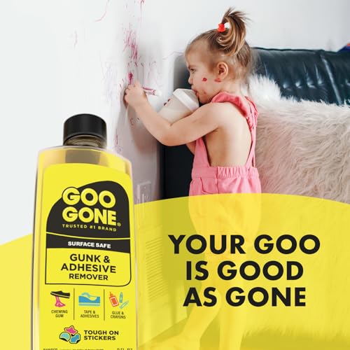 Goo Gone Gunk and Adhesive Remover - Safely and Easily Removes Stickers, Tape Residue, Decals, Grease, Chewing Gum, Crayons and Glue from Surfaces - Trusted Formula for Quick and Easy Removal