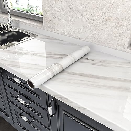 Sevalo Marble Contact Paper Peel and Stick Countertop Waterproof 15.7×197” - size: 17.5“×197”