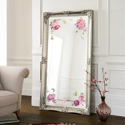 Joeyan Floral Rub On Transfers for Furniture and Crafts,2 Large Sheets - style: Pink and Purple Peony