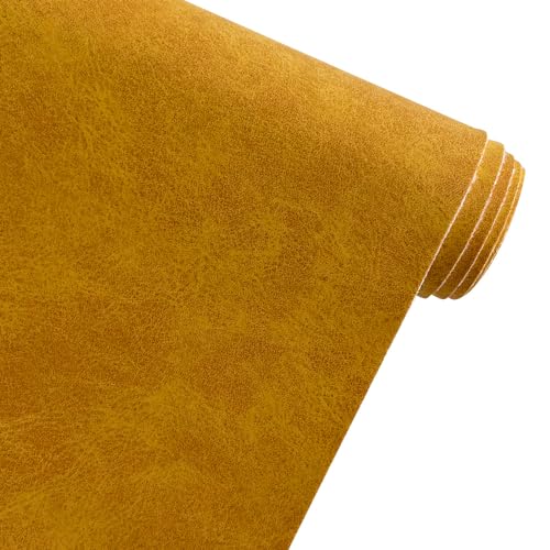 XHT 30 x 135 cm Suede PU Faux Leather Fabric, Soft Smooth Crafts Synthetic Fabric for DIY Handicraft Wallets Bags Making (Yellow) - color: Yellow