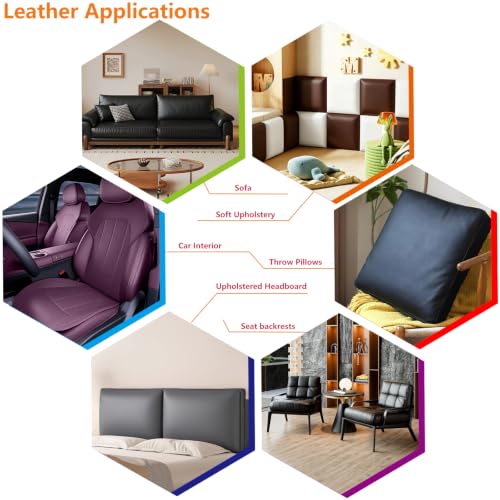 CDY Marine Vinyl Upholstery Fabric: 54"x36" Soft Grain Faux Leather Durable - color: Purple, size: 1 Yard（54"x36")